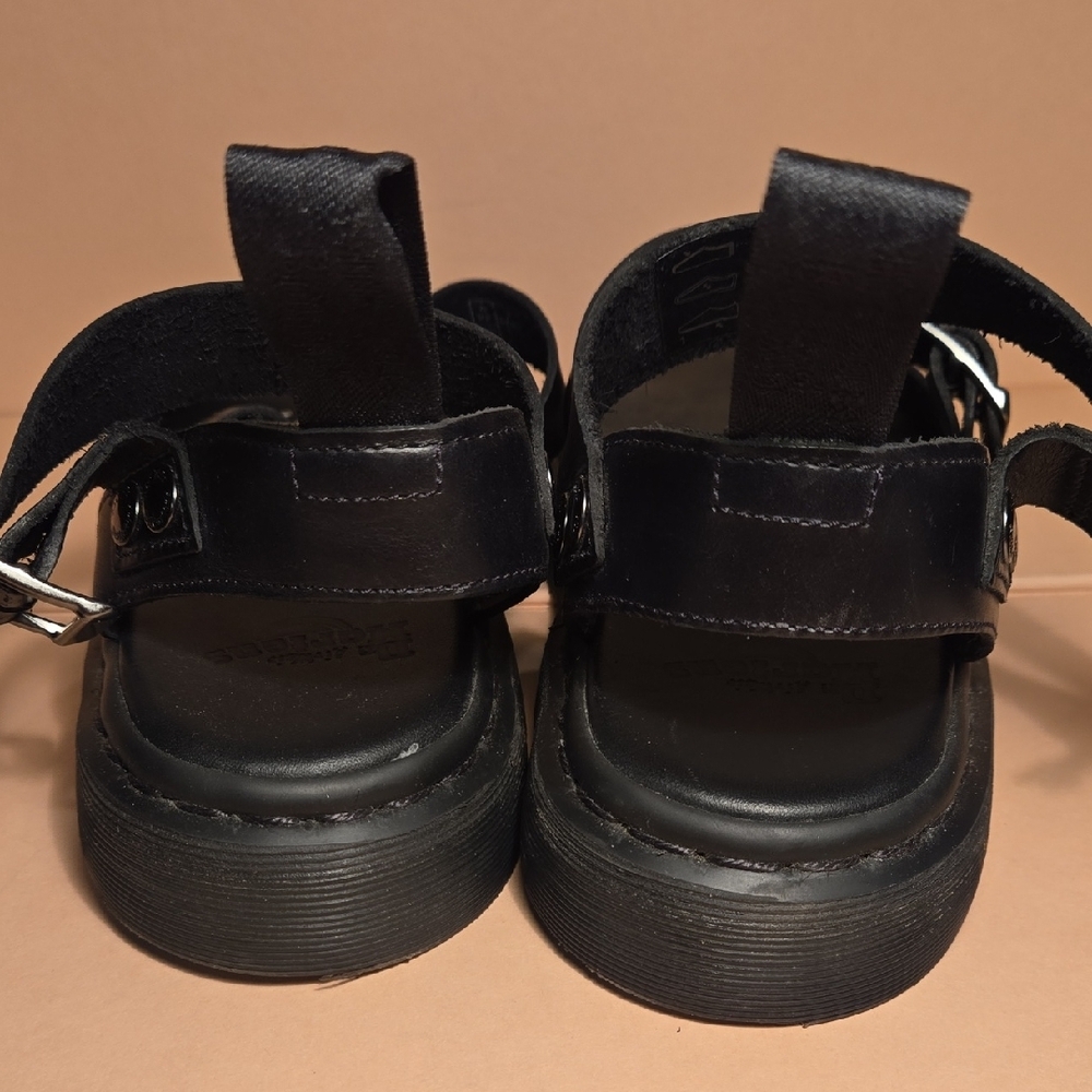 Dr. Martens Black Leather Platform Sandals - Picture 7 of 12